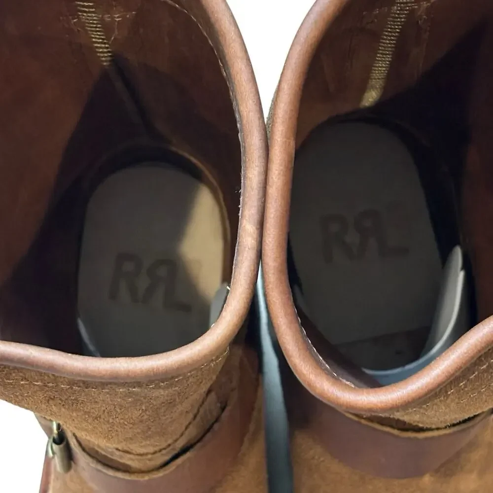 RRL Double RL Miller Engineer Boots Men's 7D Brown Roughout Suede Ralph Lauren
